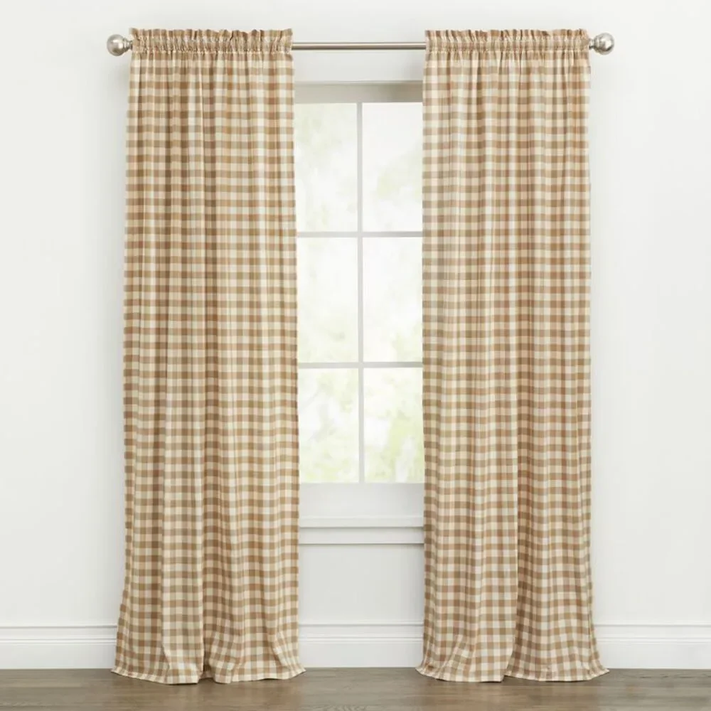 Woven Trends Farmhouse Curtains, Buffalo Plaid Drapes, Classic Country Plaid